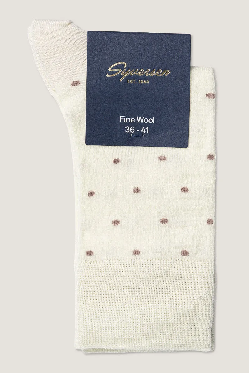 Note By Syversen Fine Wool Dots sokker offwhite dame ull