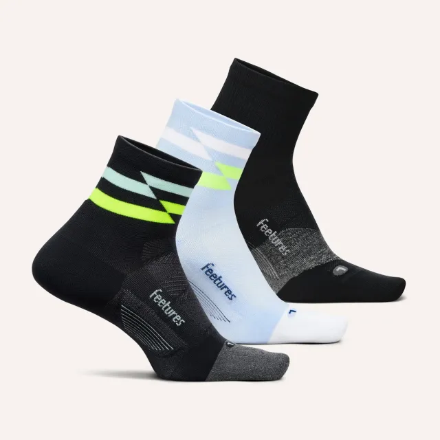 Feetures Elite Ultra Light Quarter sokker 3-pk White luftig