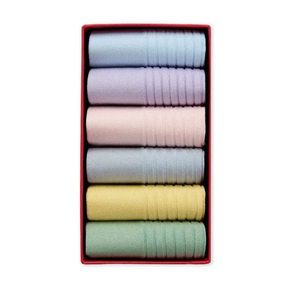 London Sock Company Simply Pastel Trainer sokker 6-pak pastel