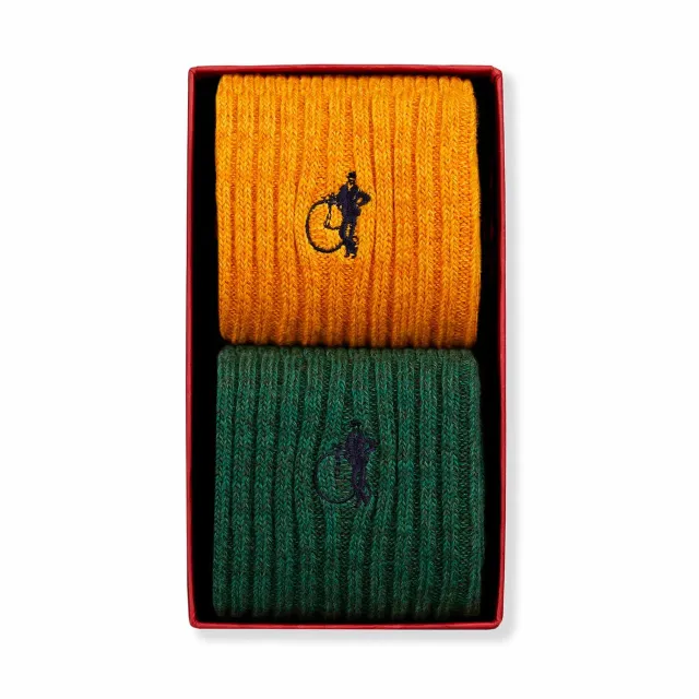 London Sock Company Holland Park bootsokker 2-pack grønn
