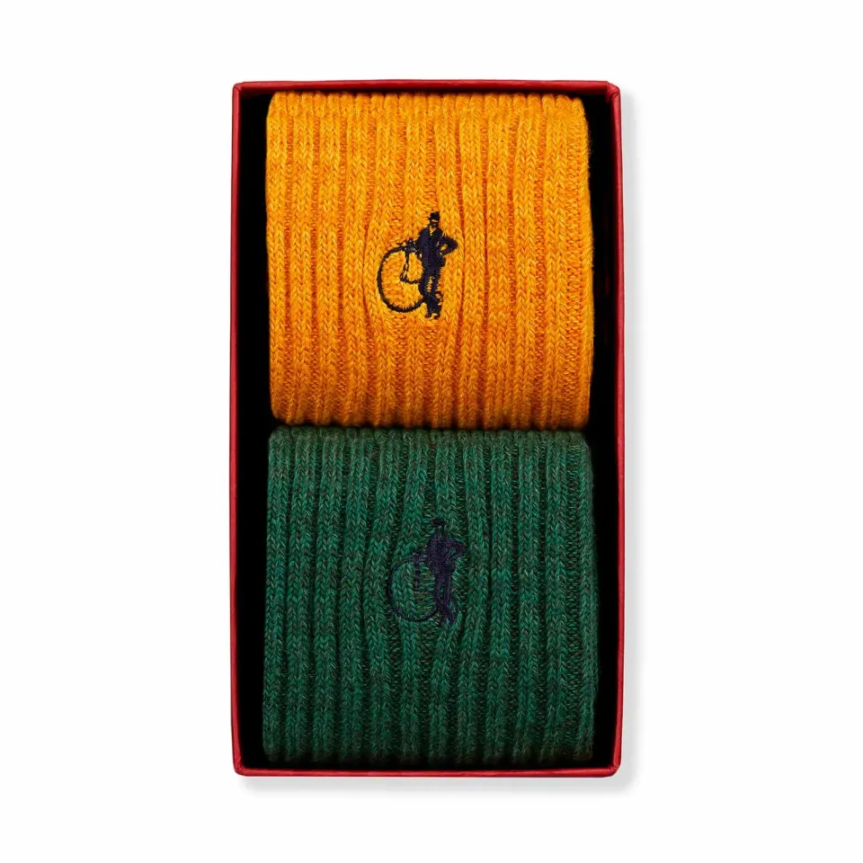 London Sock Company Holland Park bootsokker 2-pack grønn
