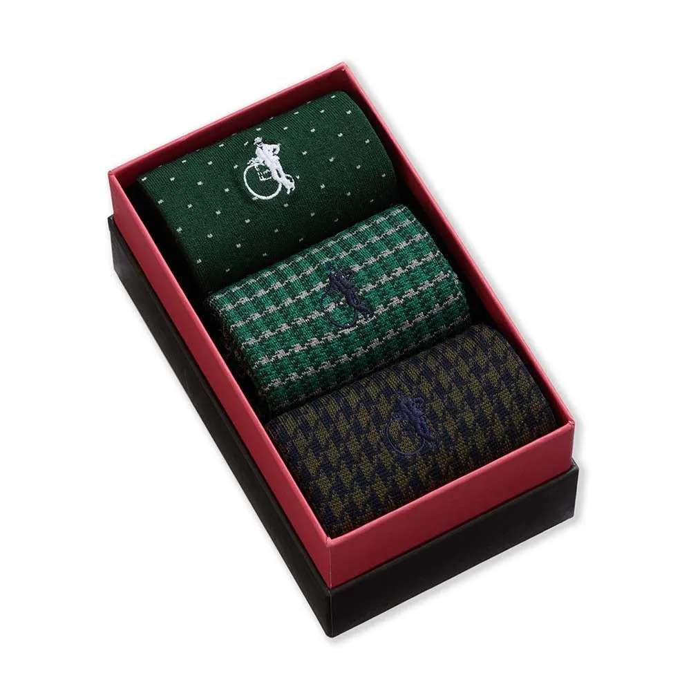 London Sock Company Classic Greens sokker 3-pakning grønn