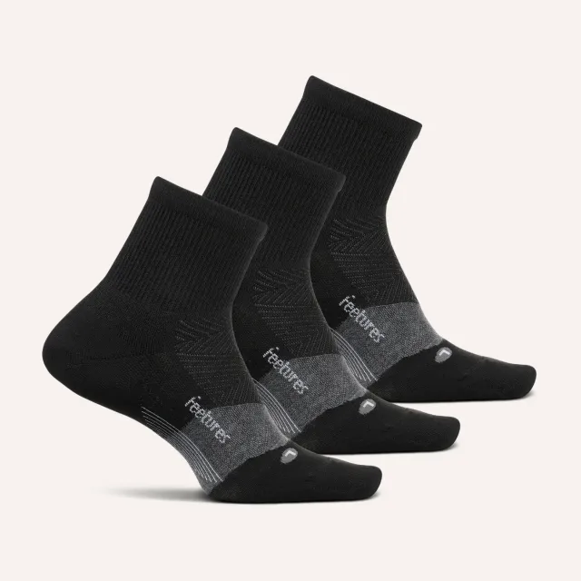 Feetures Merino 10 Ultra Light Quarter sokker 3-pk Gray Mix ull
