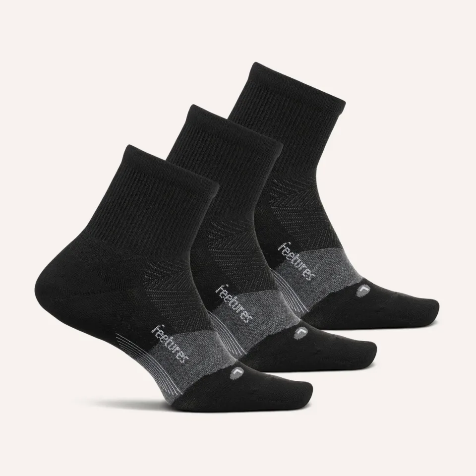 Feetures Merino 10 Ultra Light Quarter sokker 3-pk Gray Mix ull