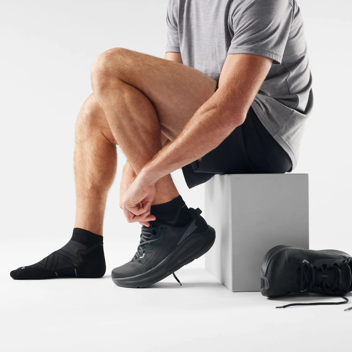 Smartwool Run Ankle løpesokker svart merino polstret