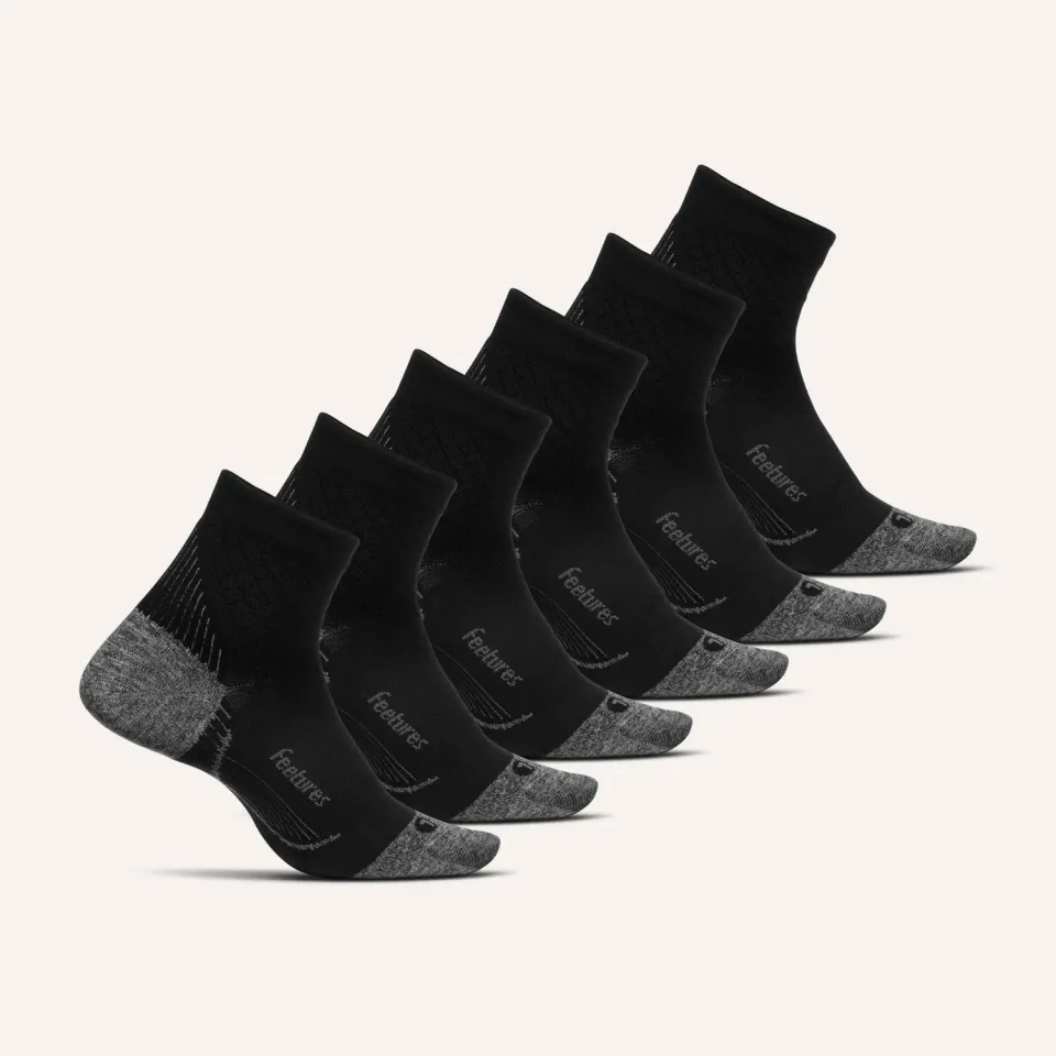 Feetures Plantar Fasciitis Relief Quarter sokker 6-pack Black Mix
