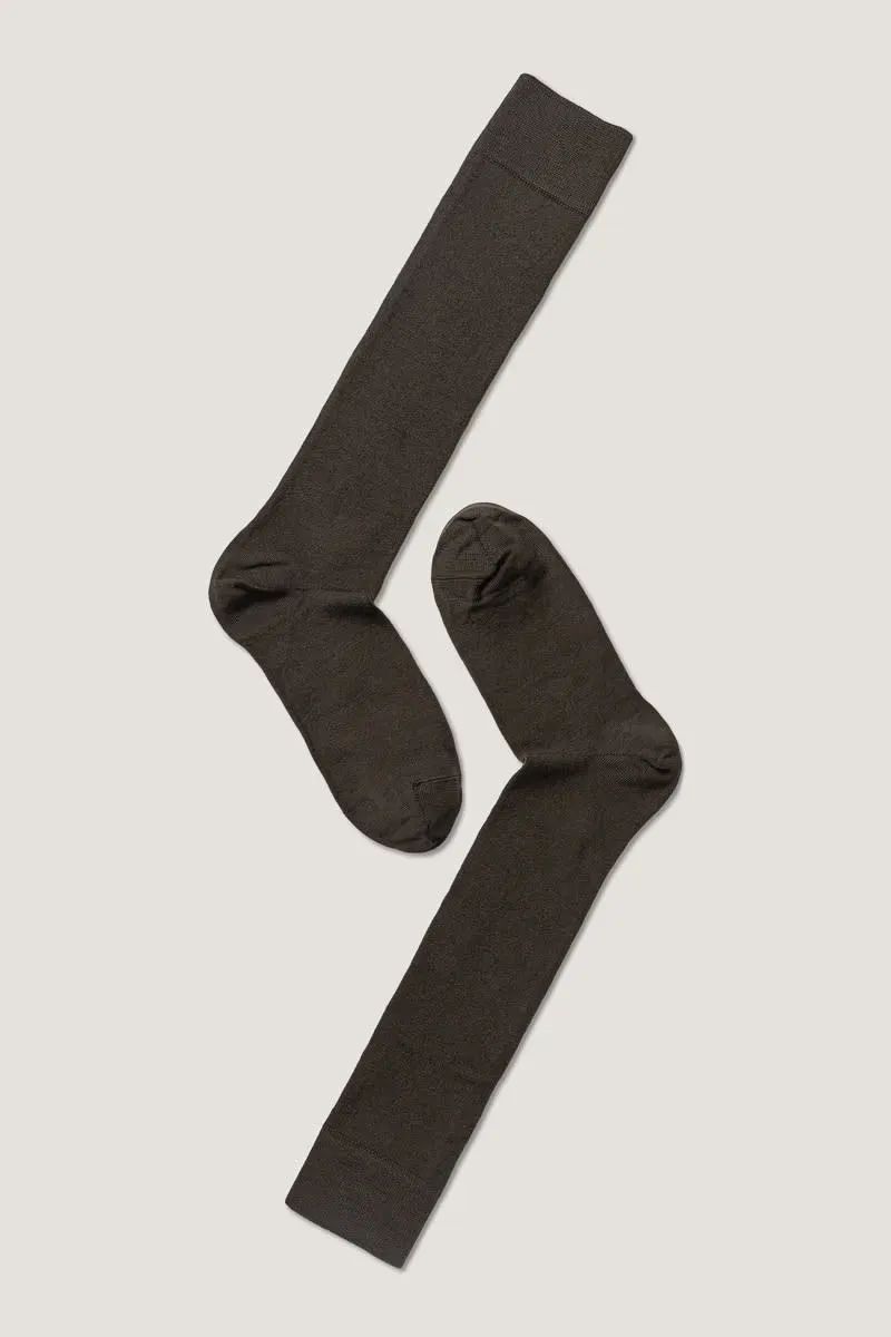 Syversen Socks Wool Knee High knestrømpe mørkebrun ull 36-41