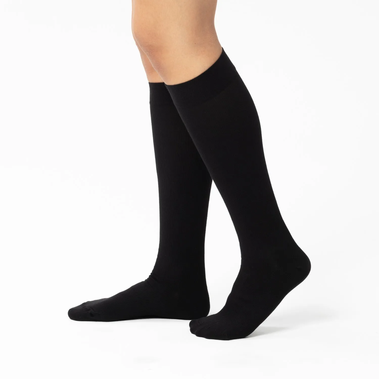 Rohner Compression Everyday kompresjonssokker svart lett trykk