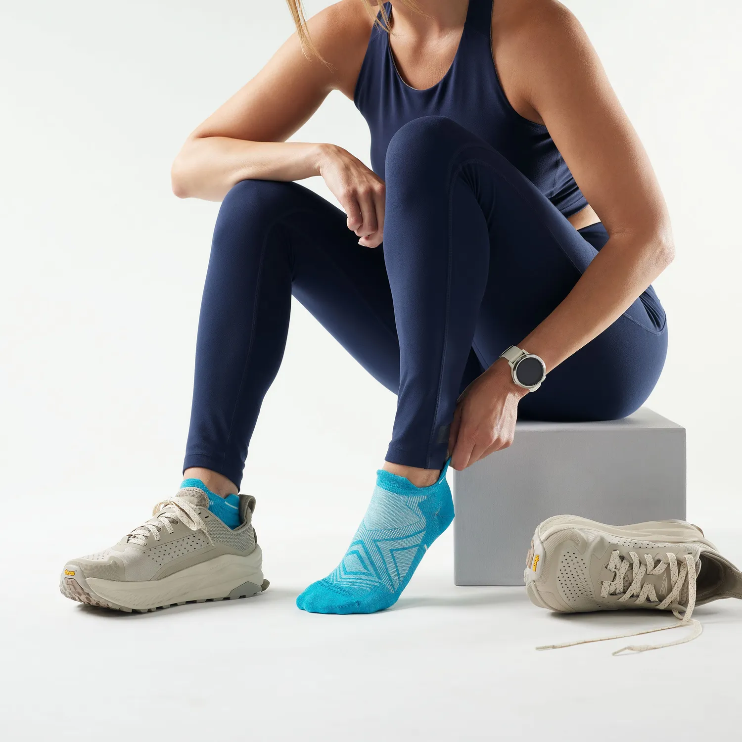 Smartwool Run Low Ankle løpesokker White Capri tynn