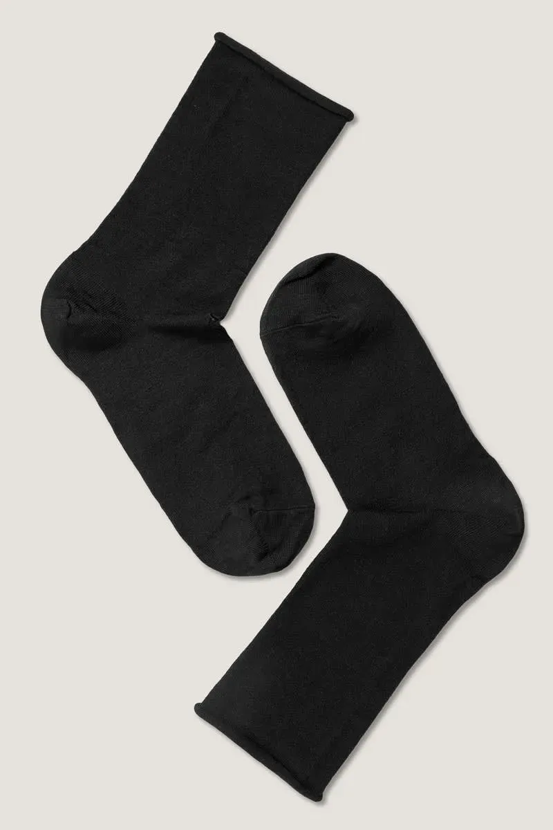 Note By Syversen Wool Roll Top sokker sort 36-41 ull