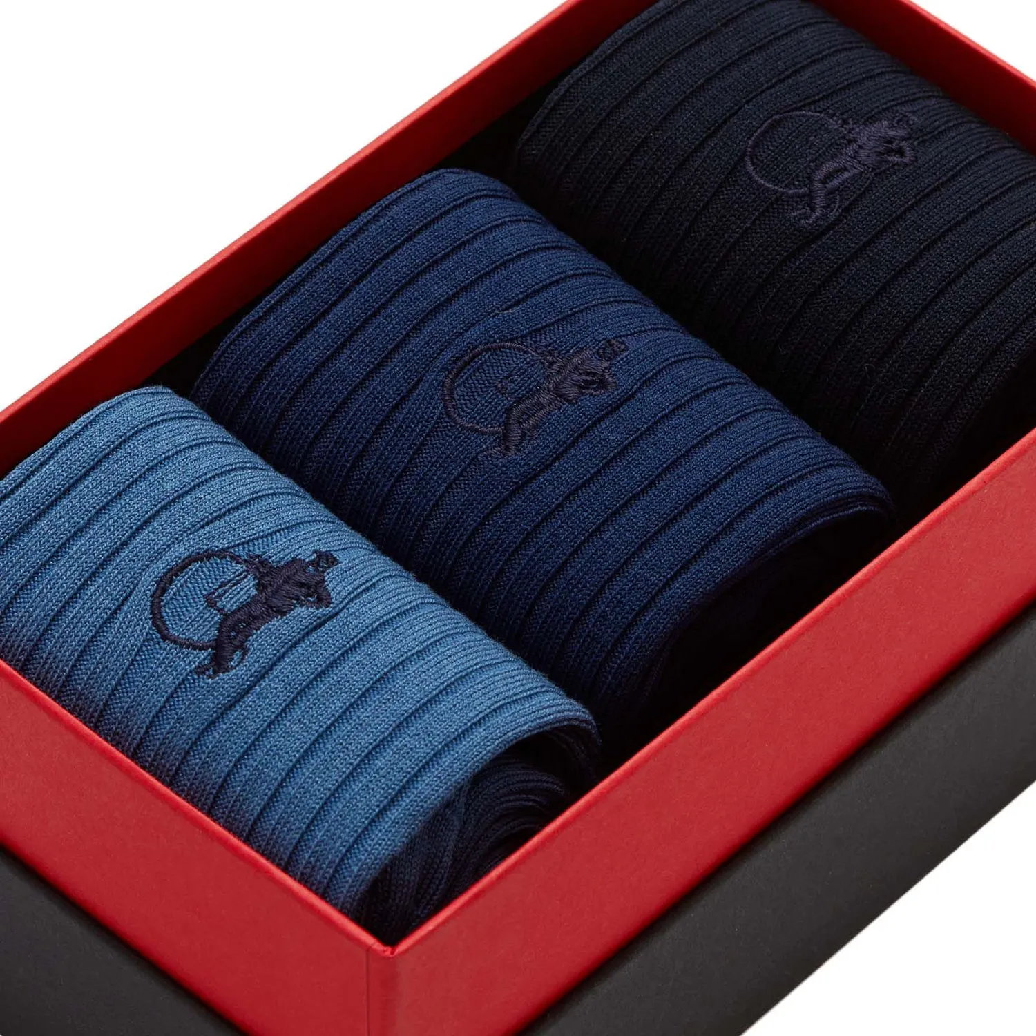 London Sock Company Simply Blues I sokker 3-pack blå bomull