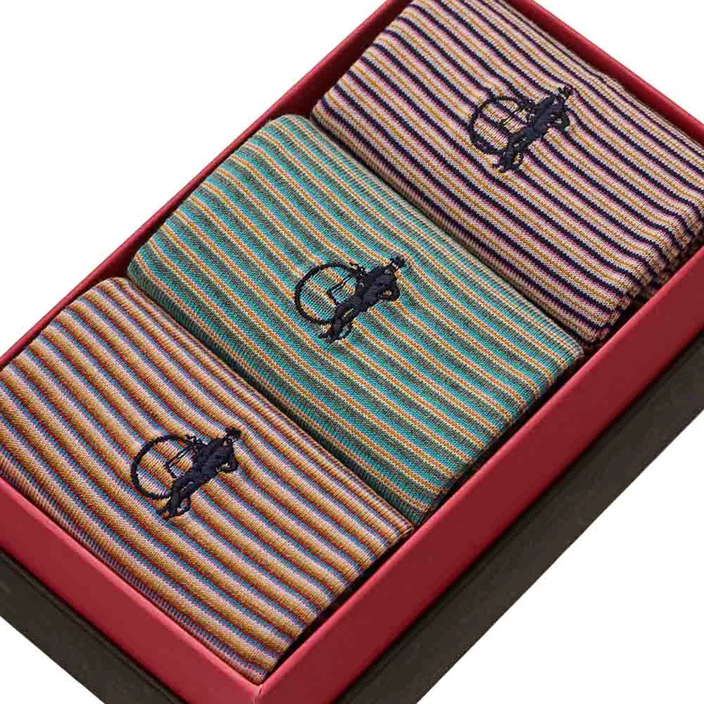 London Sock Company Striped Set I sokker 3-pakning stripet