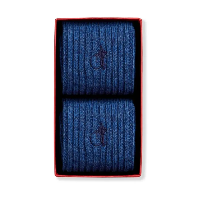 London Sock Company Primrose Hill bootsokker 2-pack blå