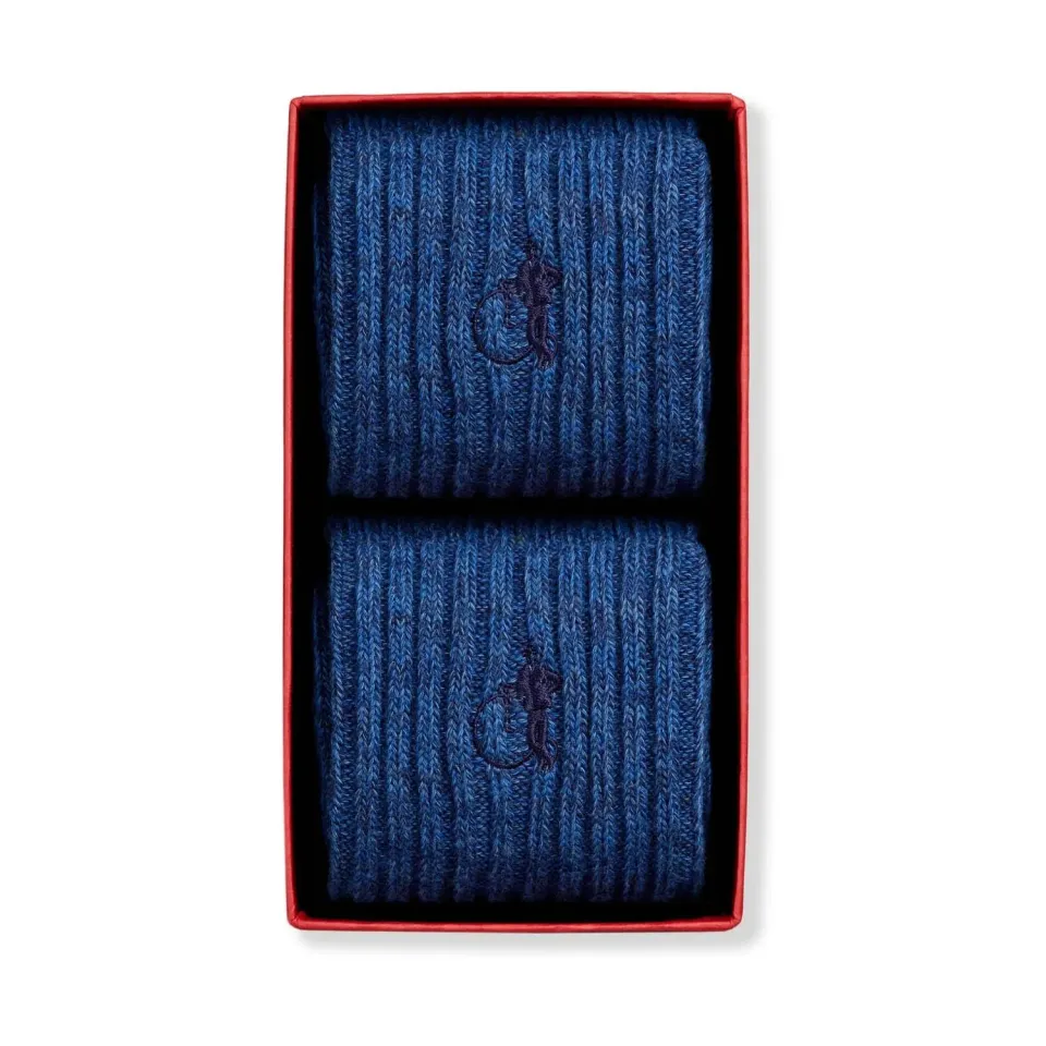 London Sock Company Primrose Hill bootsokker 2-pack blå