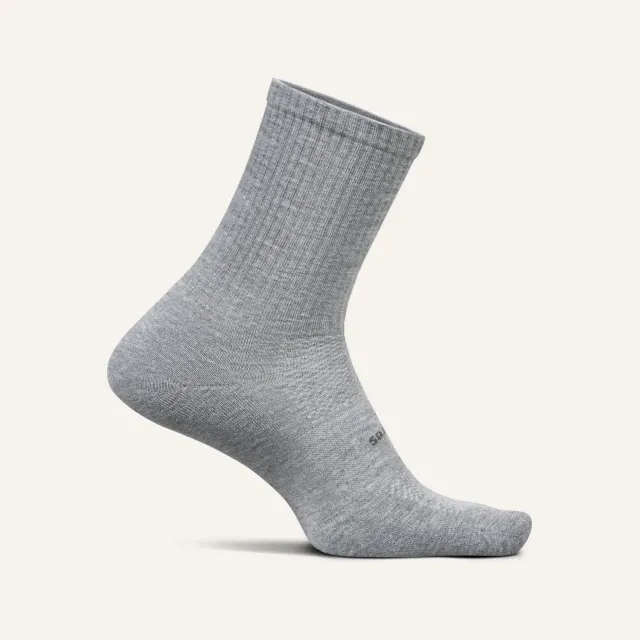 Feetures High Performance Max Cushion Quarter Tall sokk White myk