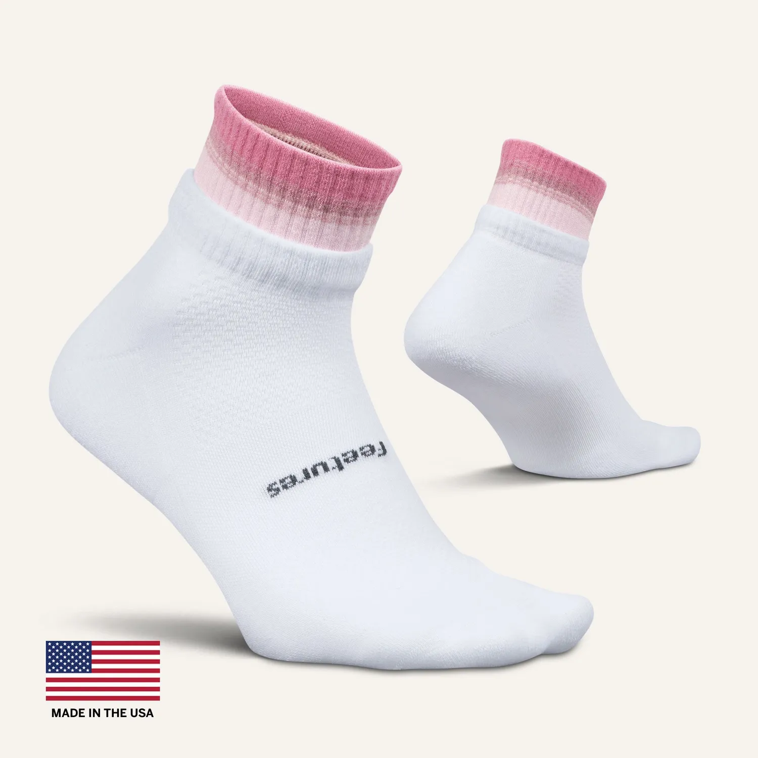 Feetures High Performance Max Cushion Stacked Quarter sokker sky