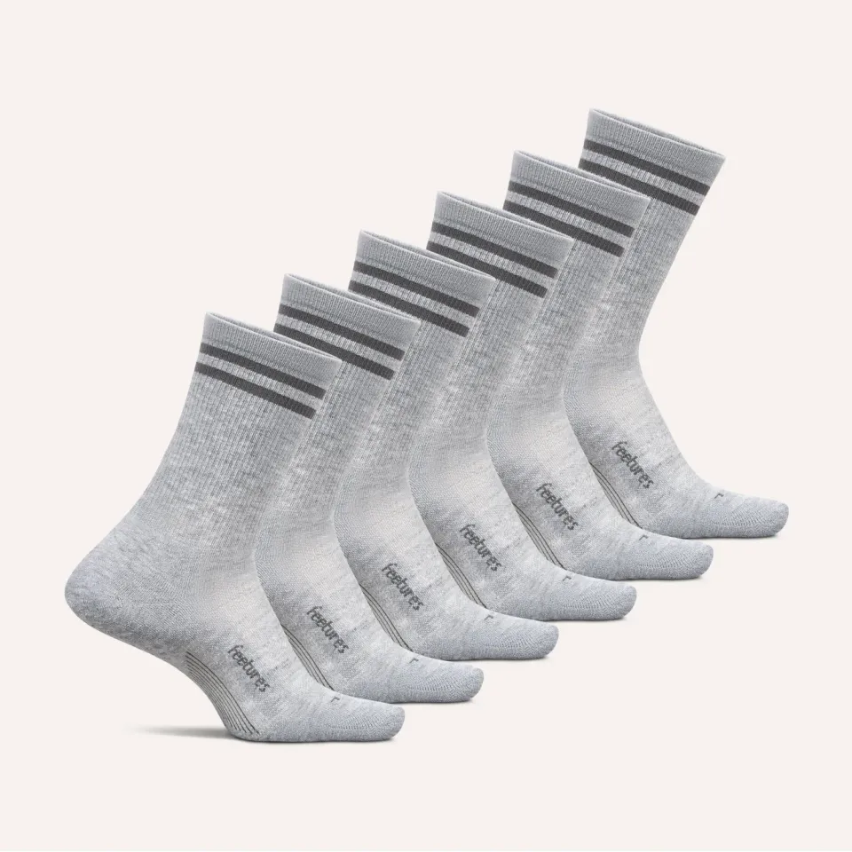 Feetures Elite Grip Max Cushion Mini Crew sokker 6-pk stripe