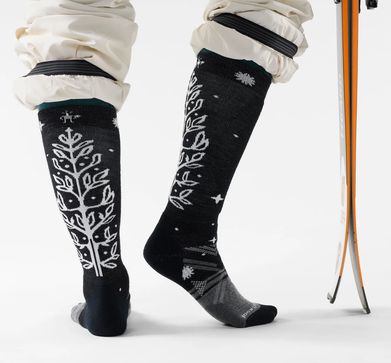 Smartwool Ski Ice Blossom OTC skisokker Black ull