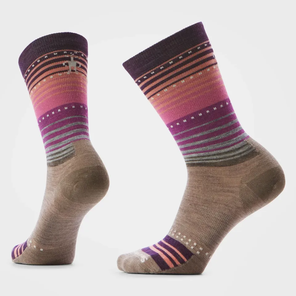 Smartwool Everyday Stitch Stripe sokker fossil-lilla crew