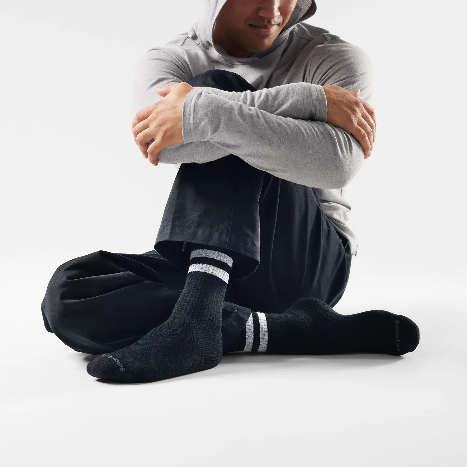 Smartwool Everyday Athletic Striped Crew sokker svart