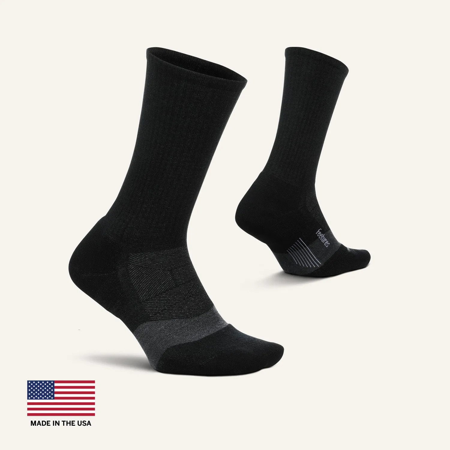Feetures Merino 10 Ultra Light Mini Crew ullsokk Black