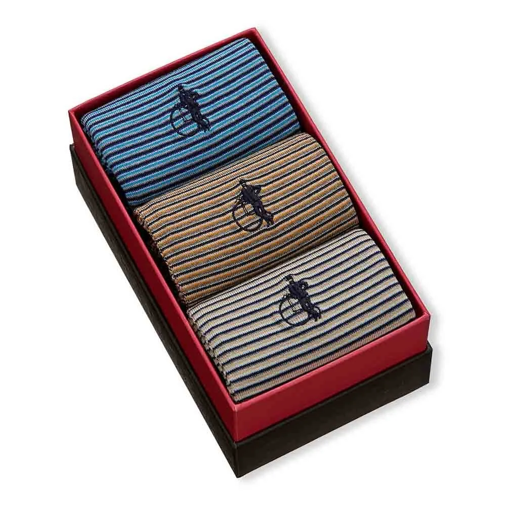 London Sock Company Striped Set II sokker 3-par stripete bomull