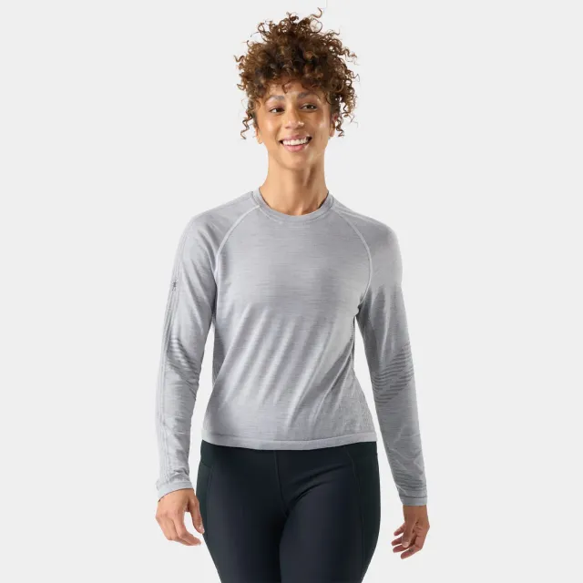 Smartwool Intraknit Seamless ulltrøye lysegrå langermet