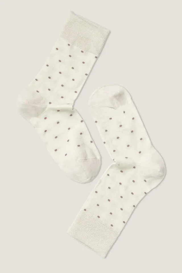 Note By Syversen Fine Wool Dots sokker offwhite dame ull