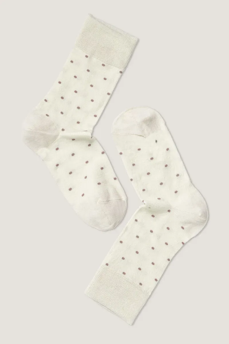 Note By Syversen Fine Wool Dots sokker offwhite dame ull