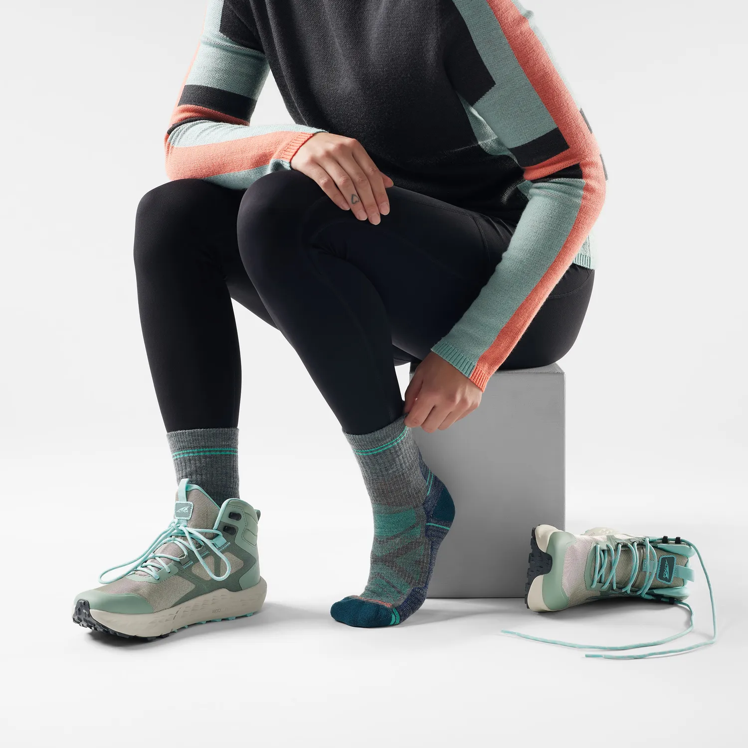 Smartwool Hike Mid Crew tursokker Medium Gray dempet