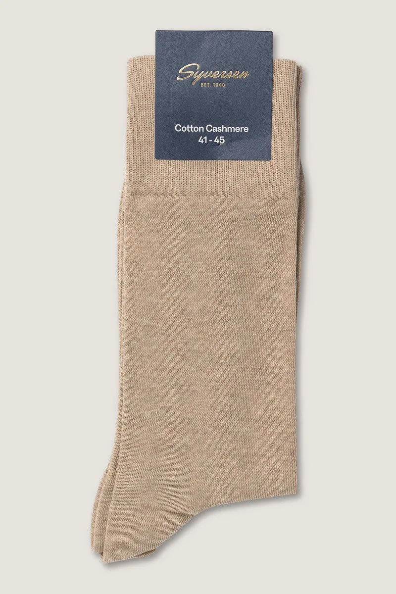 Syversen Socks Cotton Cashmere sokk beige 41-45 myk