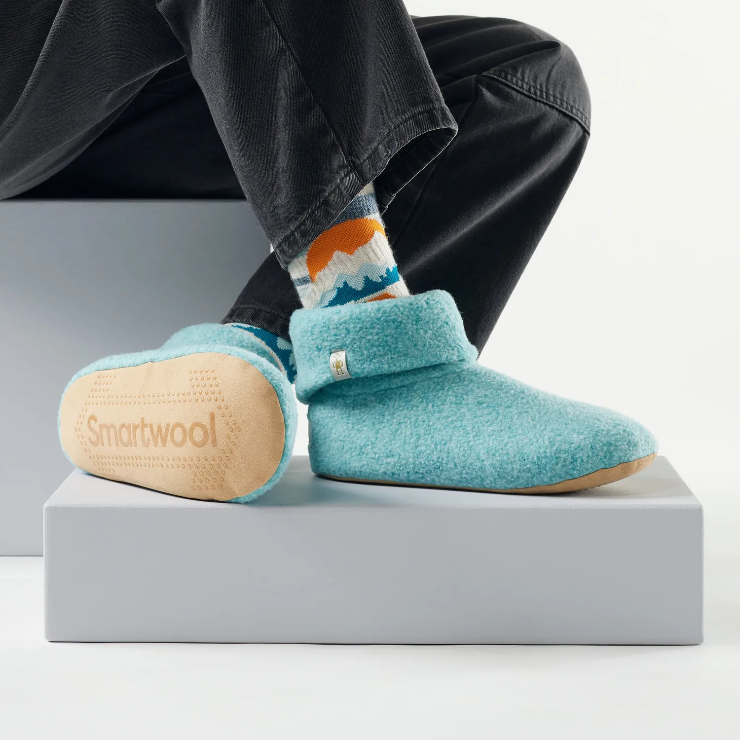 Smartwool Second Cut Fleece Slipper tøfler Pacific Blue