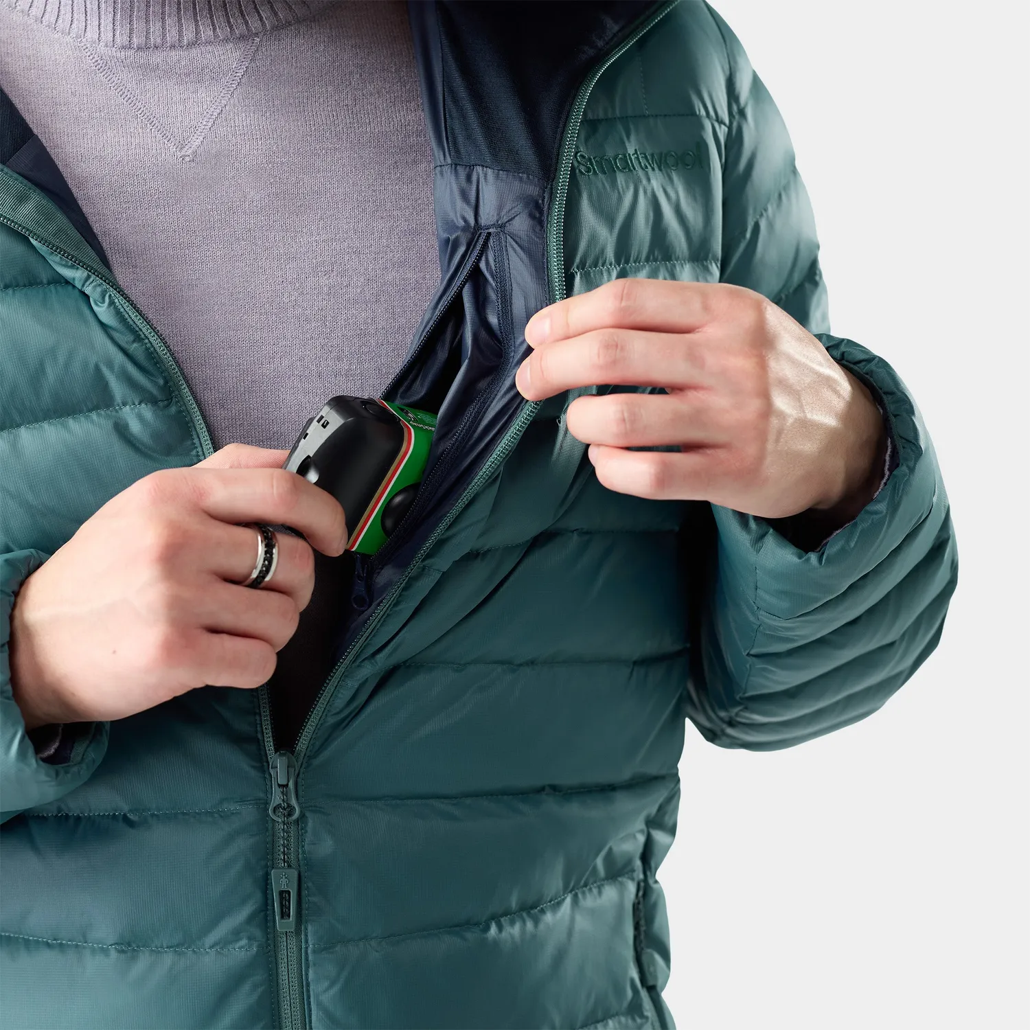 Smartwool Winterloft Hooded dunjakke dusty teal 700-fill