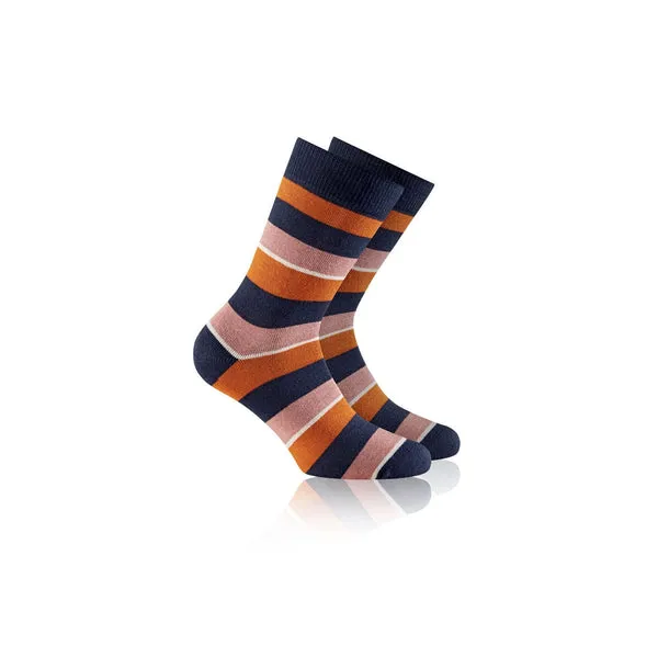 Rohner Fashion sokker marin stripet bomull