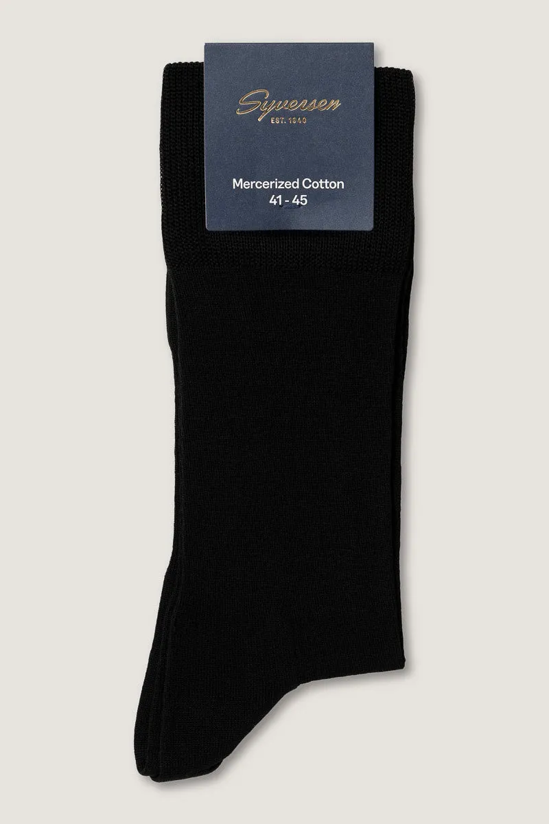 Note By Syversen Mercerized Cotton Crew Sock sokk svart 41-45