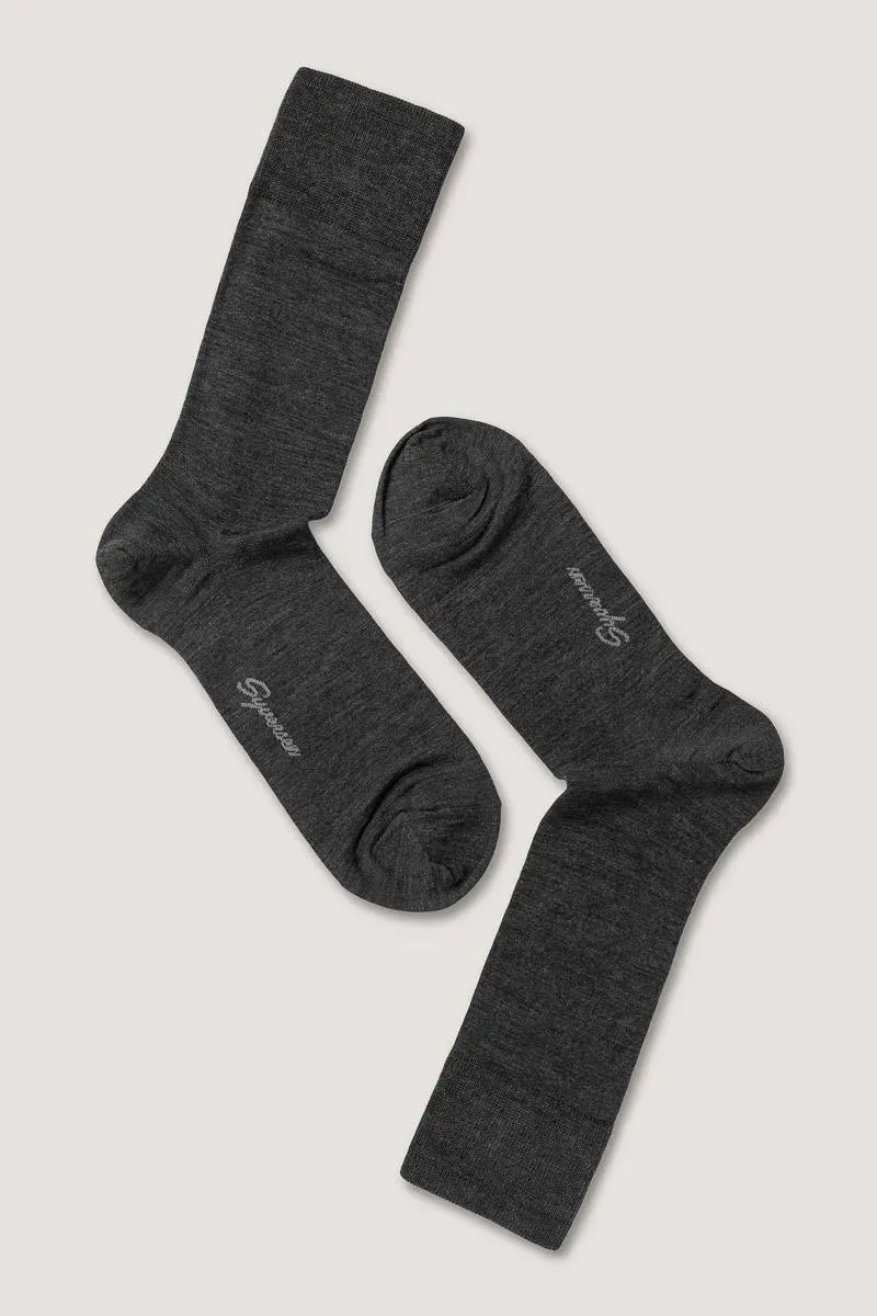 Note By Syversen Fine Wool Crew Sock ullsokk antrasitt 45-48