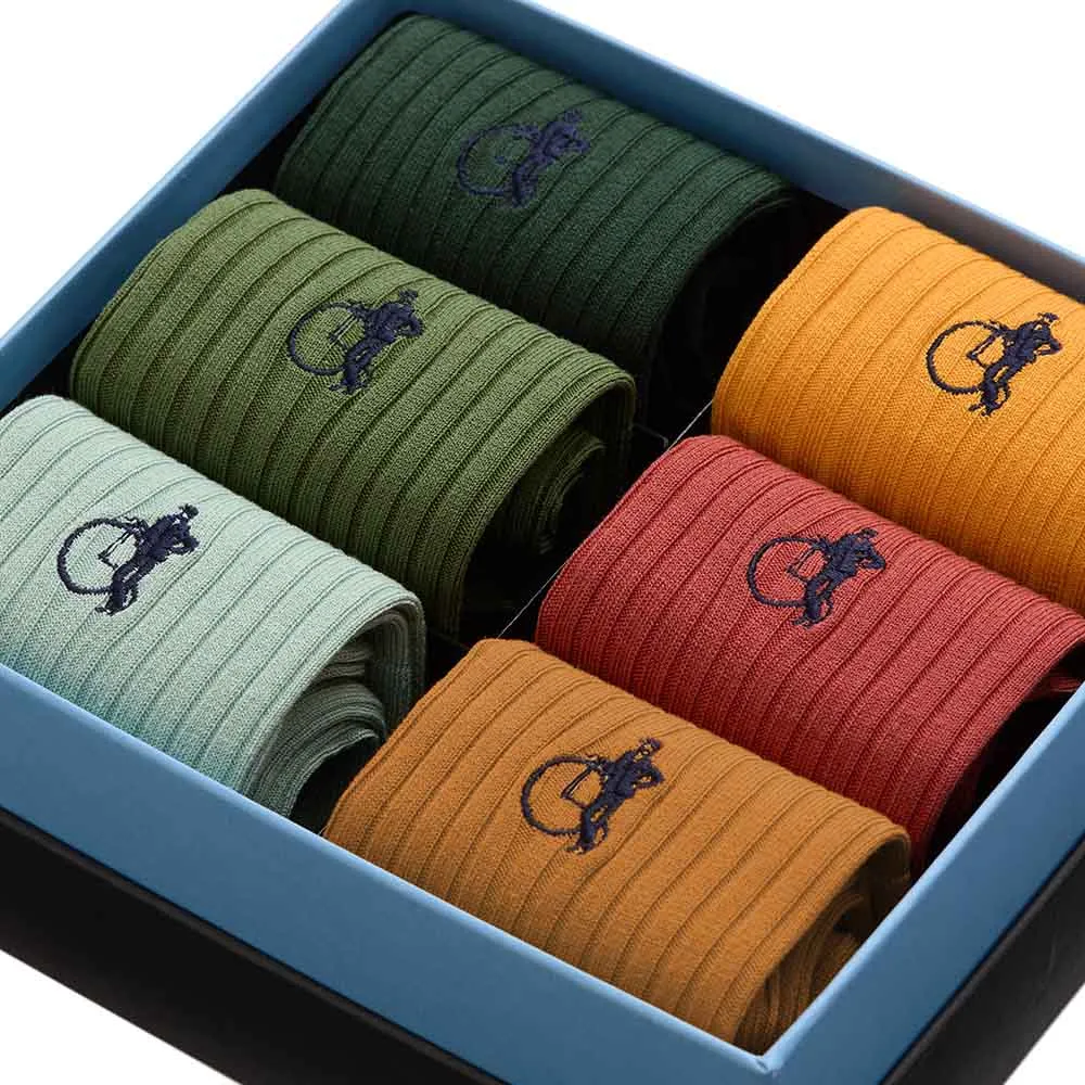 London Sock Company Simply Seasonal sokker 6-pack jordfarger
