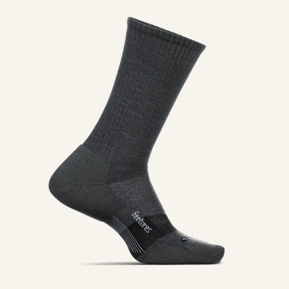 Feetures Merino 10 Max Cushion crewsokker grå
