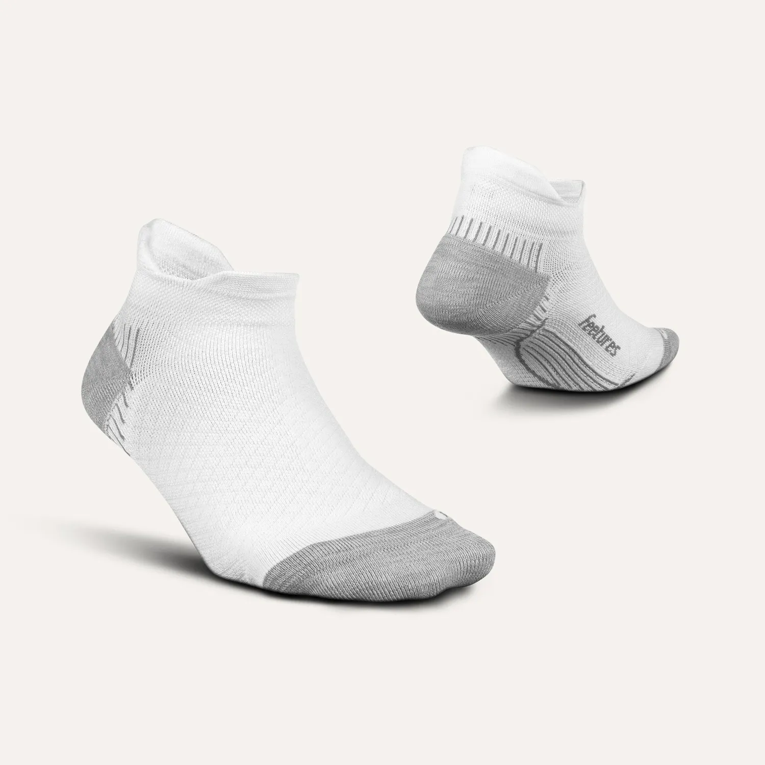 Feetures Plantar Fasciitis Relief Tab sokker hvit støtte