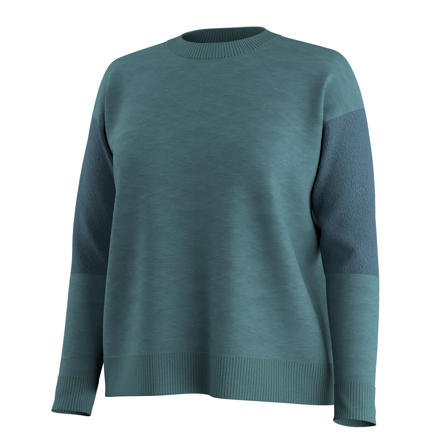 Smartwool Edgewood Crew ullgenser mørk teal M lett strikk