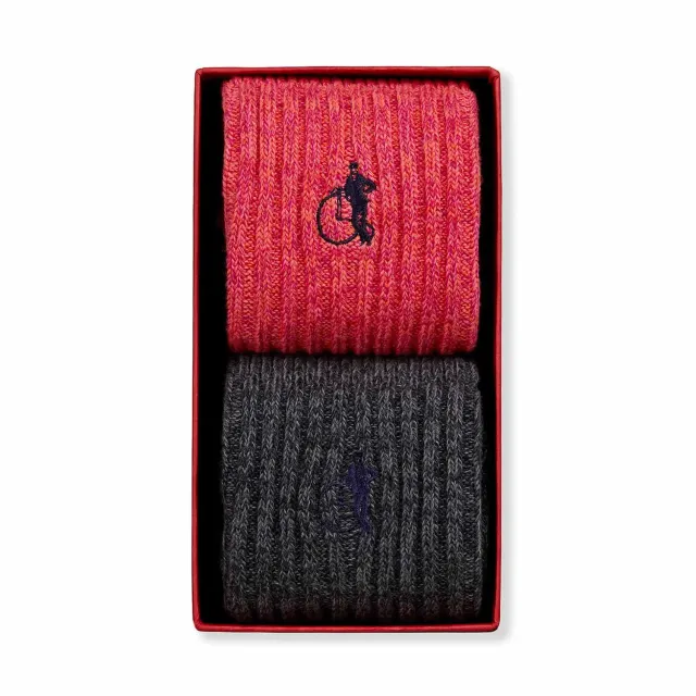 London Sock Company Hampstead Heath bootsokker 2-pack rosa