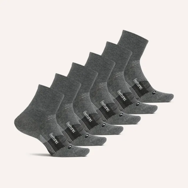 Feetures Merino 10 Ultra Light Quarter sokker 6-pk tynne