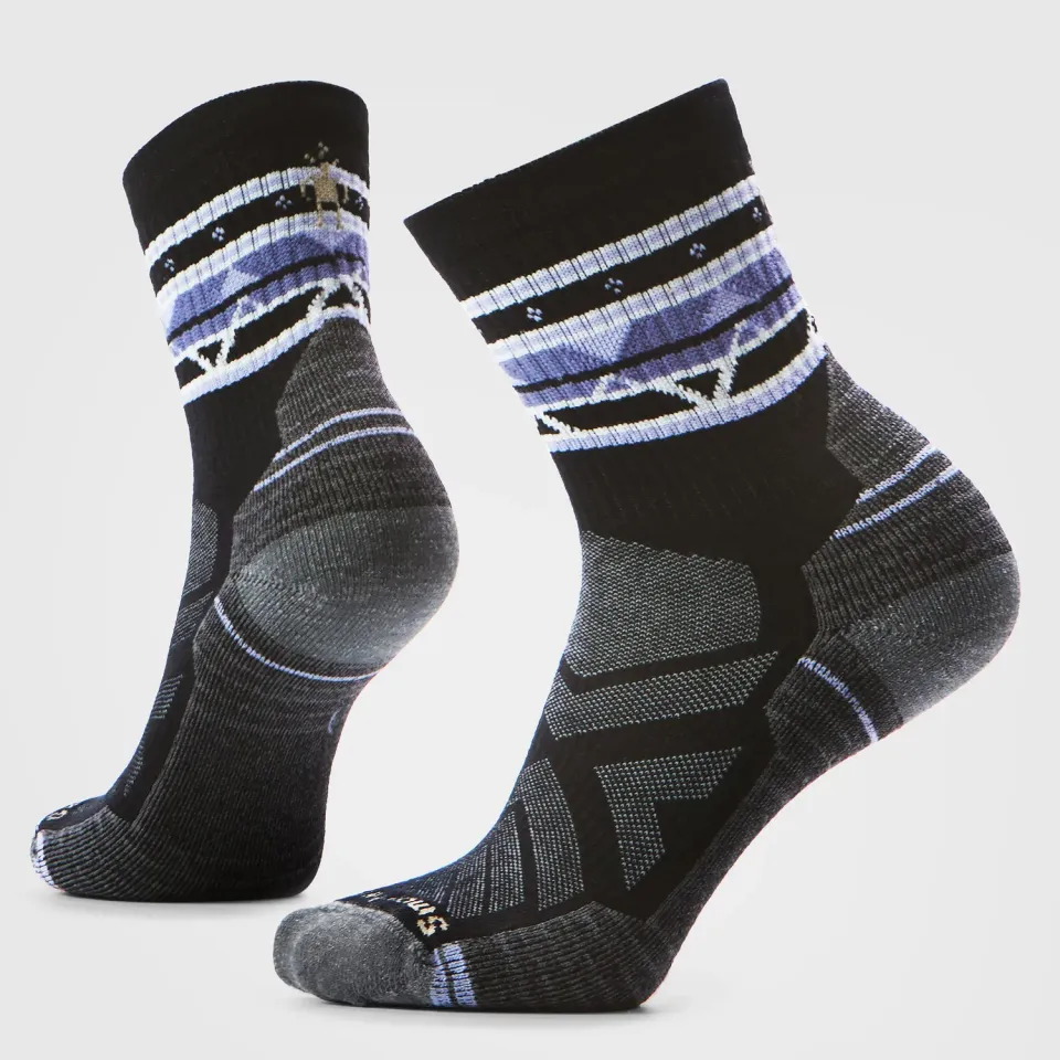 Smartwool Hike Zig Zag Valley Mid Crew sokker svart