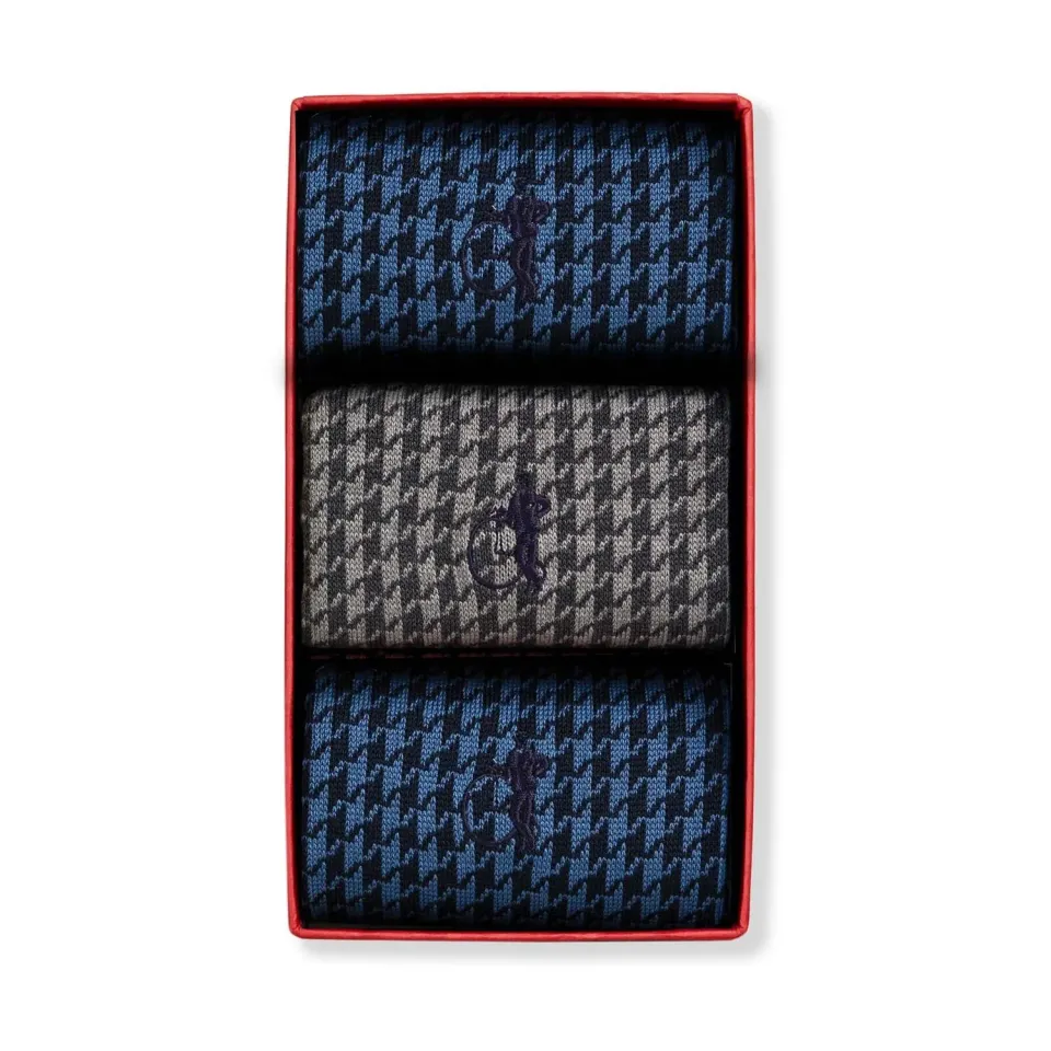 London Sock Company Jermyn St Gent sokker 3-pack mønster