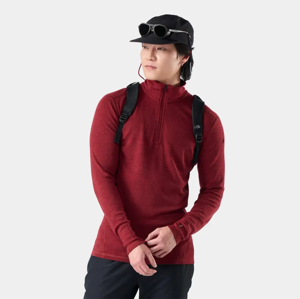 Smartwool Classic Thermal 1/4 Zip ulltrøye Currant Heather varm