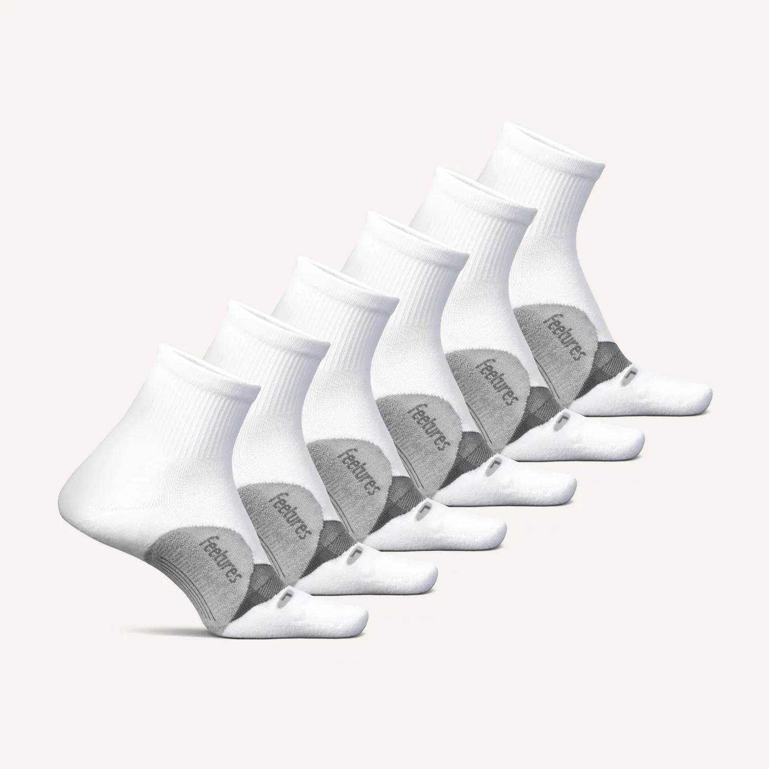 Feetures Elite Light Cushion Quarter sokker 6-pk tynn