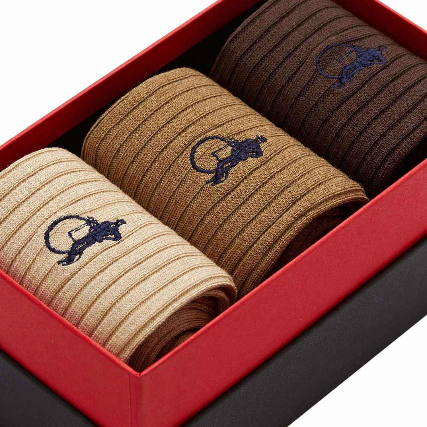 London Sock Company Coffee Break sokker 3 par brun bomull