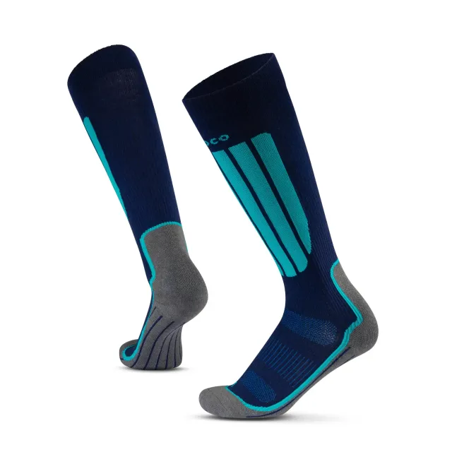 Gococo Compression Skiing skisokker turkis navy M