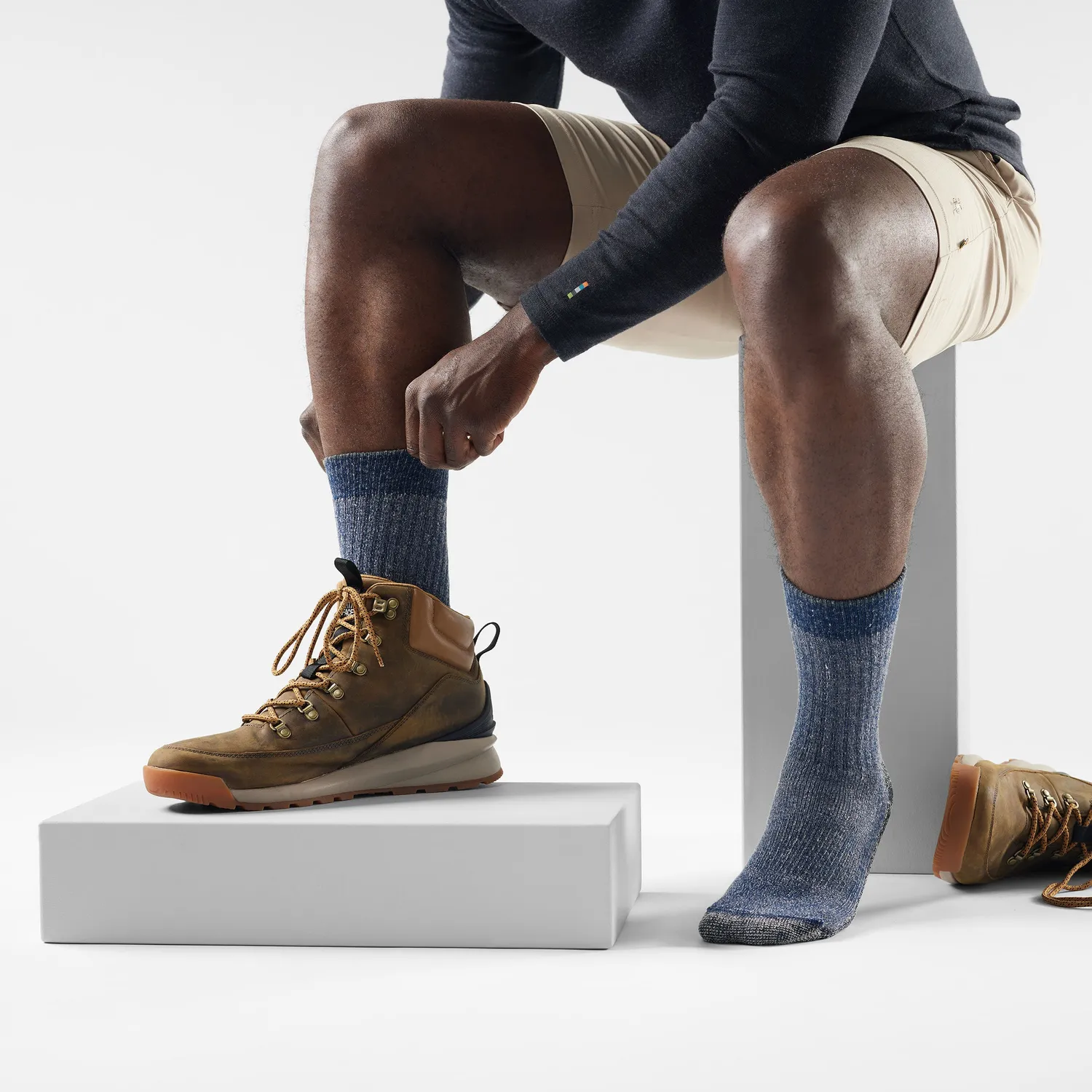 Smartwool Hike Second Cut Crew sokker navy resirkulert