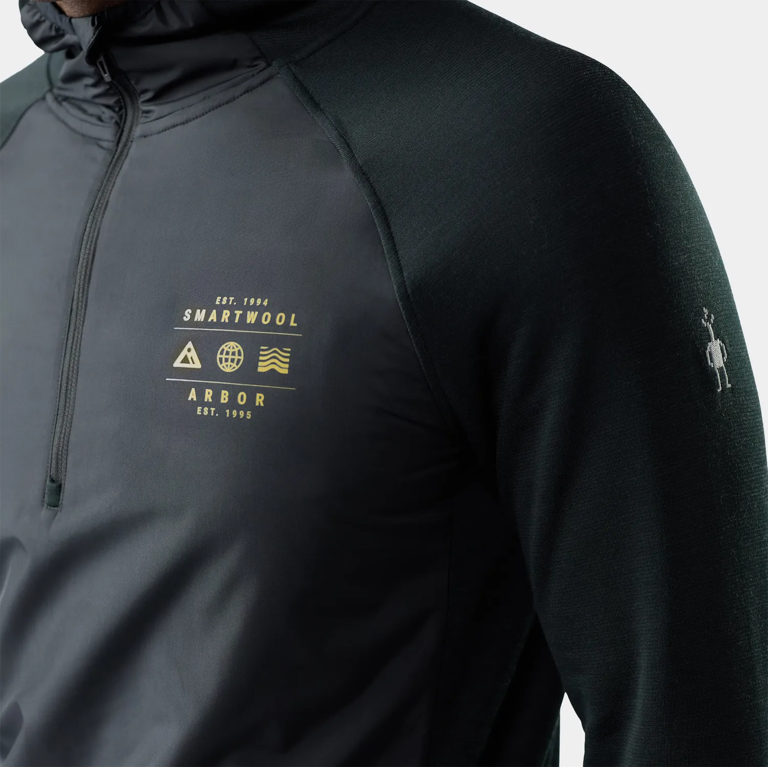 Smartwool Smartloft 1/2 Zip Hoodie hettegenser svart ull
